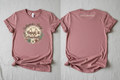 Ballparks Boujee Baseball Boho Chic tee front and back view